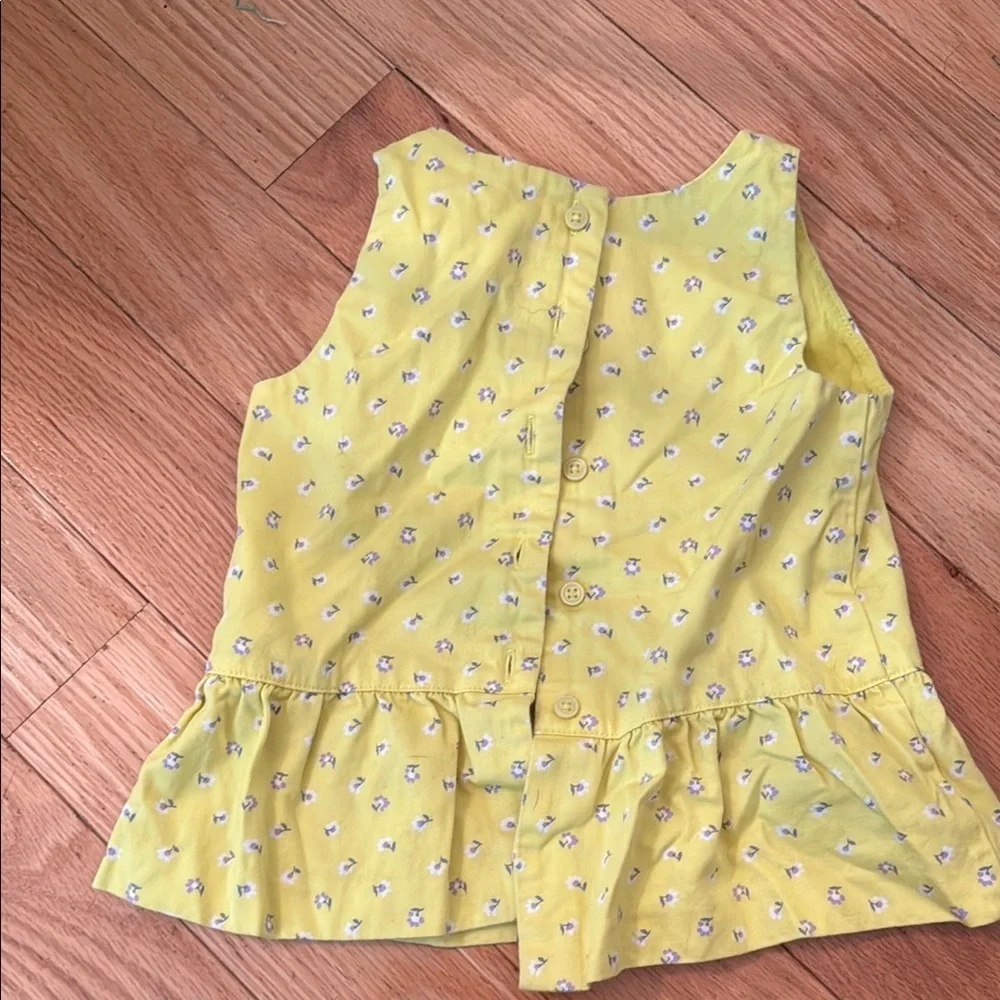 Janie and Jack Yellow Floral Tank Top with White Accent